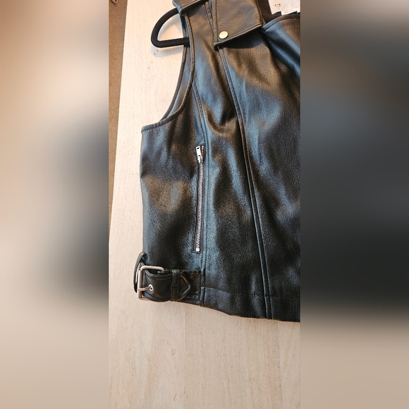 Anthropologie Black Leather Vest - Picture 4 of 6